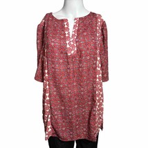new Weekend Suzanne Betro Peasant Boho Top Womens MEDIUM Red Retail $71 - PD - £11.79 GBP