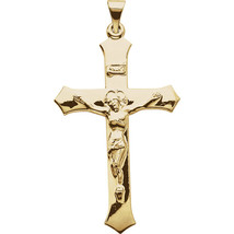 14K Gold Crucifix Pendant in Yellow or White Gold - £387.13 GBP