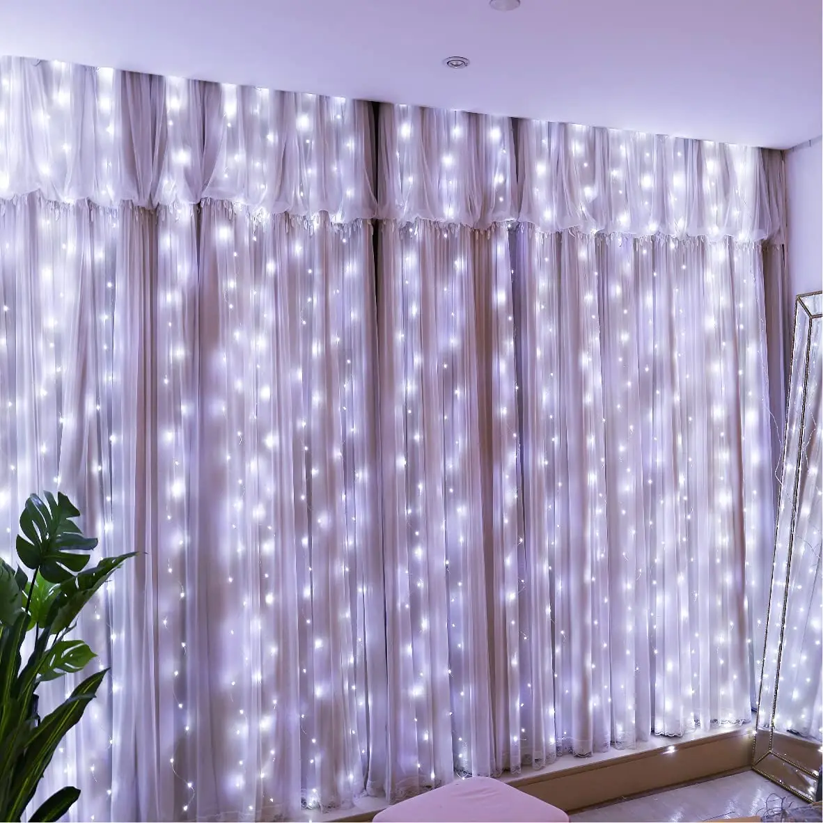  300LED Solar Curtain Lights Outdoor Waterproof Fairy Gar Solar Power Lamp Chris - £117.37 GBP