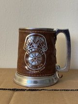 Teamsters Local 879 Mar 22nd 1969 Metal Leather Wrapped Mug Jimmy Hoffa Era - $37.07