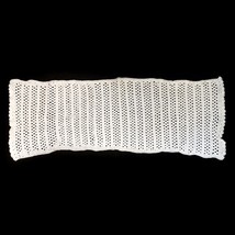 Hand Crocheted Nylon Lace White Doily Centerpiece Rectangular 36&quot; x 12&quot; ... - $9.87