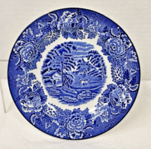 WOOD &amp; SONS English Scenery Blue White Woods Ware England Pie Plate 6 3/... - £7.04 GBP
