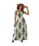 Mondxflaur Green Pineapple Summer Dresses for Women V-neck Sleeveless Lo... - $49.37 CAD+