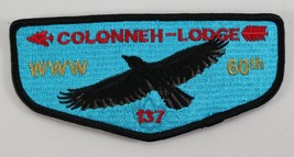Vintage Black 60th Colonneh 137 OA Order Arrow WWW Boy Scouts Flap Pocket Patch - £9.39 GBP