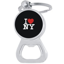 I Love NY New York Bottle Opener Keychain - Metal Beer Bar Tool Key Ring - £8.60 GBP