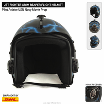 Jet Fighter Grim Reaper Flight Helmet Pilot Aviator USN Navy Movie Prop - $400.00