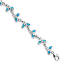 Silver  Whale Tail 7.75 inch Bracelet QG3988 - $141.92