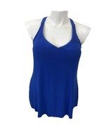 Aqua Green Swim Top Royal Blue Size XL Tankini Flowy Racerback Built in Bra - €17,47 EUR