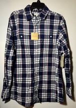 NWT Sonoma Life + Style Mens Long Sleeve Plaid Button Down Shirt Large blue - £8.06 GBP
