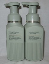 White Barn Bath &amp; Body Works G&amp; Clean Hand Soap Lot Set 2 Salted Amber &amp; Vetiver - $24.12