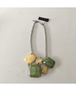 Costume jewelry necklace fake large jade stone look - $19.75