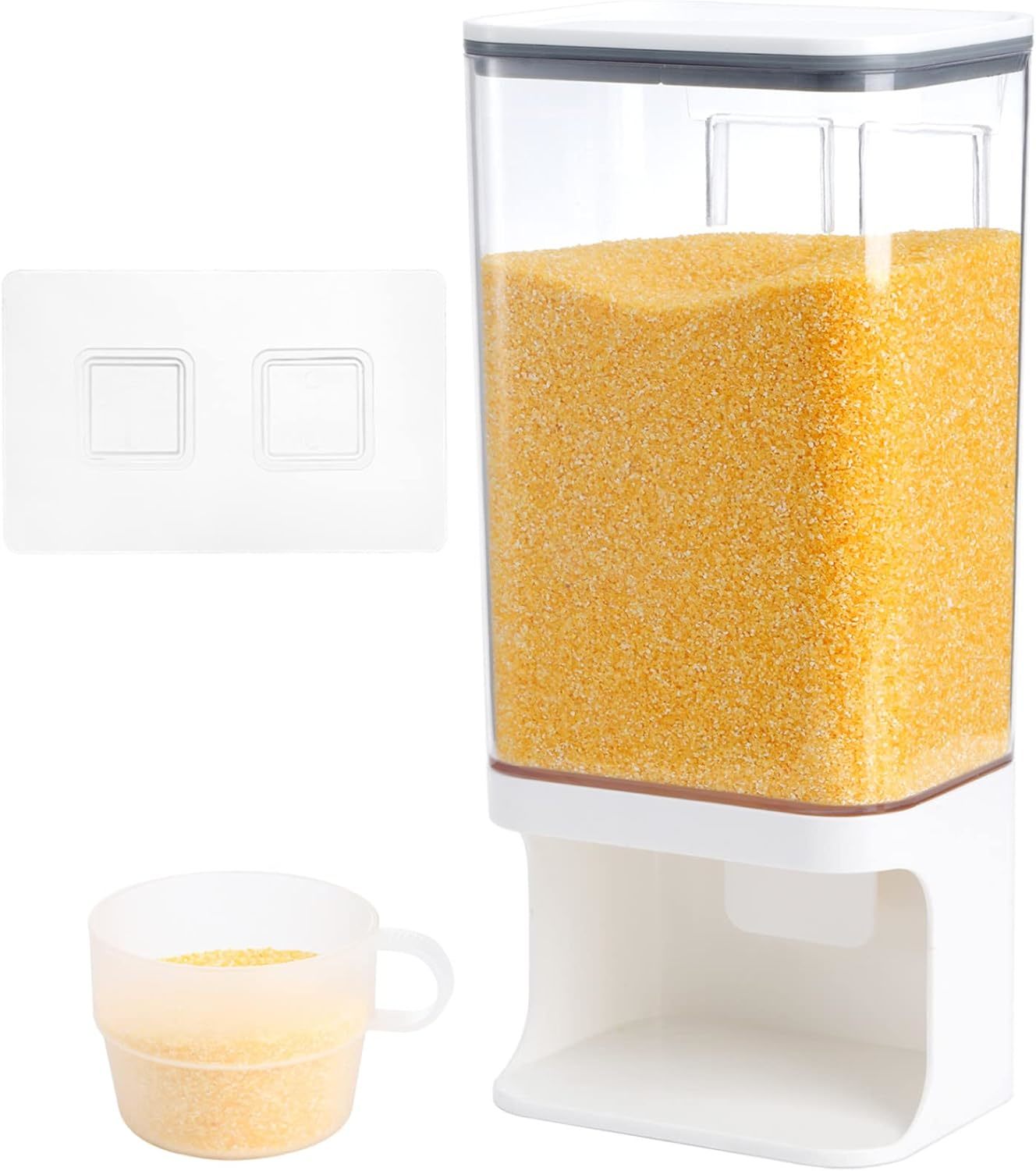 Avla Rice Dispenser, Wall-Mounted Laundry Detergent Container, Cereal, P... - $41.97