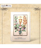 Santino Antique French Souvenir de Première Communion Mother of Pearl De... - $101.19