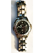 FOSSIL BLUE LADIES WATCH AM-3078 WORKING VINTAGE SILVER w/ BLACK DIAL - £27.40 GBP