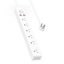 10 Ft Power Strip Surge Protector - 7 Outlets 4 Usb Ports (2 Usb C), Ult... - $25.99