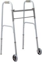 Medline Lightweight Folding Walkers for Seniors Adults w/ 5” Wheels - 40... - £25.61 GBP