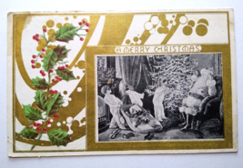 Christmas Postcard Santa Claus Toys Robbed By Masked Children Illustrated 1906 - £14.48 GBP