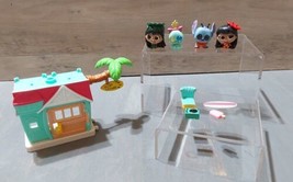 Disney Doorables Lilo&#39;s Hangout Mini Stack House Stitch 4 Figures 4 Accessories - £29.09 GBP