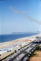 1967 Morning Beach Scene From Hotel Mediterraneo Riccione Italy Kodachrome Slide - £2.59 GBP