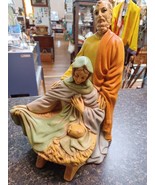 Vintage 1976 Hand Painted Ceramic Holy Family Figurine Nativity Christma... - $40.72 CAD