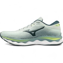 Mizuno men&#39;s mizuno wave sky 5 running shoes in Misty Blue/Orion Blue/Neo Lime - £83.51 GBP