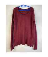 American Eagle Outfitters Womens XS Maroon Cable Rib Knit Sweater Zip Si... - £22.86 GBP