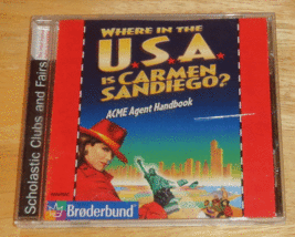 Where in the USA is Carmen Sandiego Deluxe, PC/Mac CD-ROM Educational Ga... - $9.95
