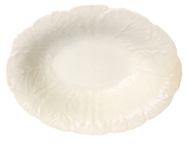 Coalport Countryware Oval Serving Bowl 10&quot; L White w/Embossed Leaves England VTG - £28.70 GBP