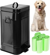 Dog Poop Trash Can Outdoors Vintage Pet Waste Station With Lid Dog Waste Disposa - $45.99