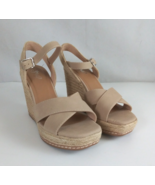 Y Not Ryleigh Women&#39;s Strappy Faux Leather Woven Wedge Sandals Size 8M - $17.81