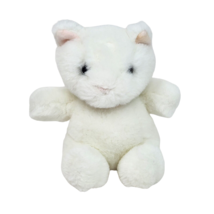 6&quot; Vintage 1986 Gund White Kitty Cat Baby Rattle Stuffed Animal Plush Toy Soft - £29.61 GBP
