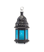 BLUE GLASS MOROCCAN STYLE LANTERN - €25,74 EUR