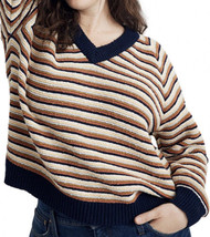 NWT Madewell Arden V-Neck Crop Pullover Sweater in Stripe Women Multi Size XS - £18.50 GBP