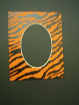 Picture Frame Mat 8x10 for 5x7 photo Tiger Stripe Animal print Black and Orange - £1.58 GBP