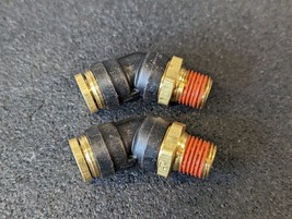 2 NewParker 3/8&quot; 45 Degree Elbow Fitting Brass Snap To Connect - $8.99