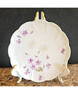 Vintage 7&quot; Bone China Plate Violets and Daisies Carlsbad Austria Scallop... - £6.99 GBP