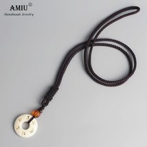 ATibetan Buddhist Handmade Simple Rope Chain With OM Mantra Sign Tagua Nut Penda - £14.05 GBP