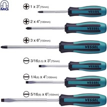 VESSEL MEGADORA Screwdriver Set 6pcs. 9006PB - $989.81 MXN