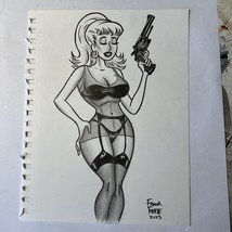 Sexy Femme Fatale Pin-Up Girl Archie Comics Original Art Drawing By Frank Forte - £43.93 GBP