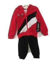 2pc Toddler Boys Red Black White Jogging Pant Track Suit Size 24M - £34.06 GBP