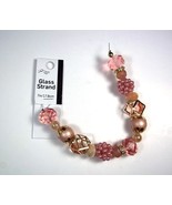 Jesse James 7&quot; glass beads strand Pinks &amp; goldtone NEW - £6.25 GBP