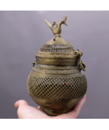 Original Orissa Peacock  Jali Dokra Worl Betel Nut Box From INDIA mesh c... - $174.58 CAD