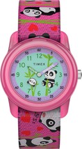 Timex TW7C77100 Kids Analog 28mm Pink Panda Bears Elastic Fabric Strap Watch - $51.26