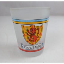 Vintage Colorful Scotland Frosted Souvenir Shot Glass 2.5&quot; Tall - £7.74 GBP