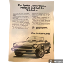 Fiat Spider Turbo Print Ad December 1982 Original 8 x 11 Collectorcore - $9.87