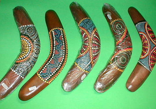 Boomerang Aboriginal Made in Bali 16" Long  Handmade Large