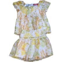 Gymboree Vintage Sz 3 Blouse/Skirt Yellow Orchids Set - €14,83 EUR