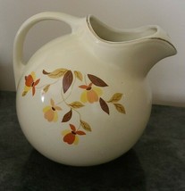 Hall&#39;s Superior ~ Slanted ~ Ball ~ Water Pitcher ~ Autumn Leaf Pattern - $44.88