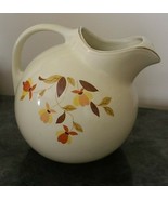 Hall&#39;s Superior ~ Slanted ~ Ball ~ Water Pitcher ~ Autumn Leaf Pattern - $44.88