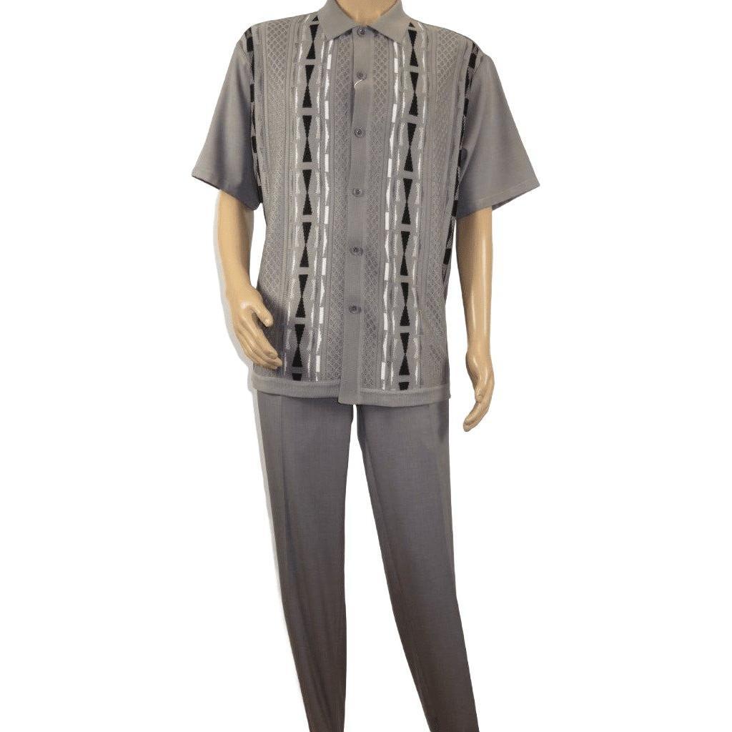 Men Silversilk 2pc Walking Leisure Matching Suit Italian Woven Knits 710... - $149.99